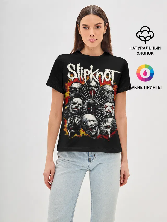 Женская базовая футболка с принтом «Skull»
