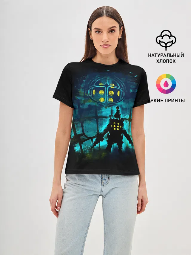 Женская базовая футболка с принтом «BioShock»