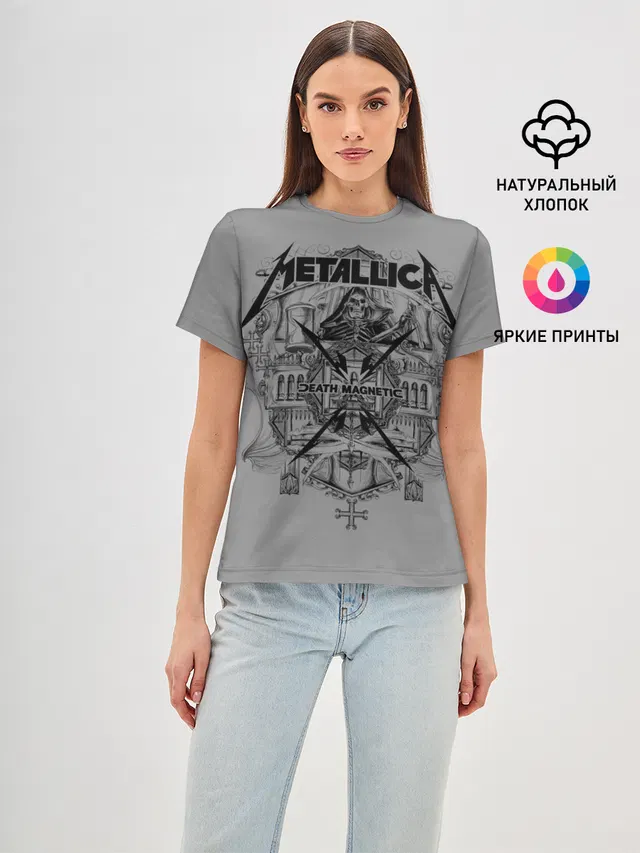 Женская базовая футболка с принтом «Metallica»