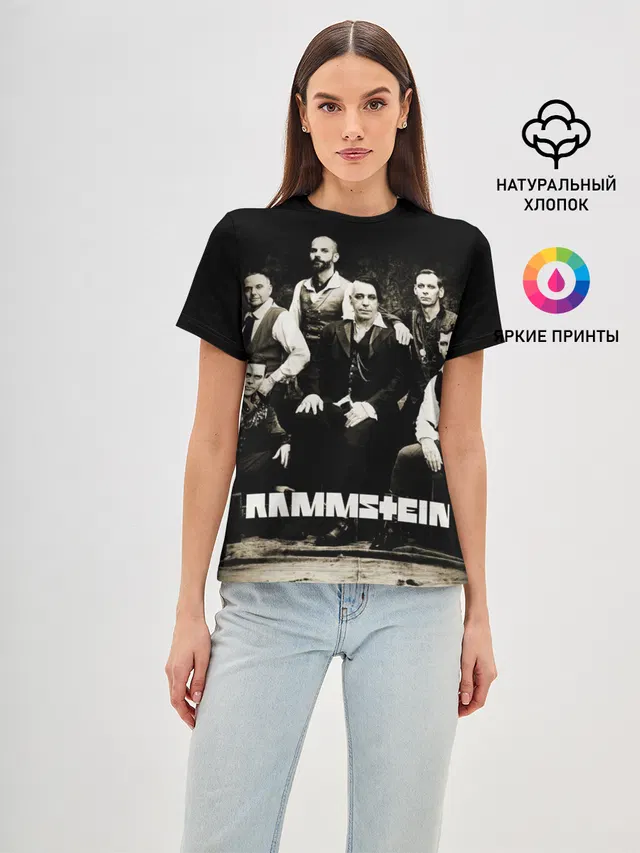 Женская базовая футболка с принтом «Rammstein»