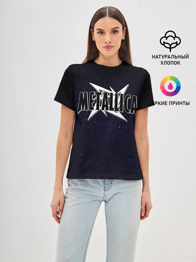 Женская базовая футболка с принтом «Metallica»