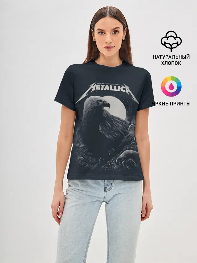 Женская базовая футболка с принтом «Metallica»