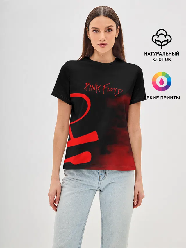 Женская базовая футболка с принтом «Pink Floyd»