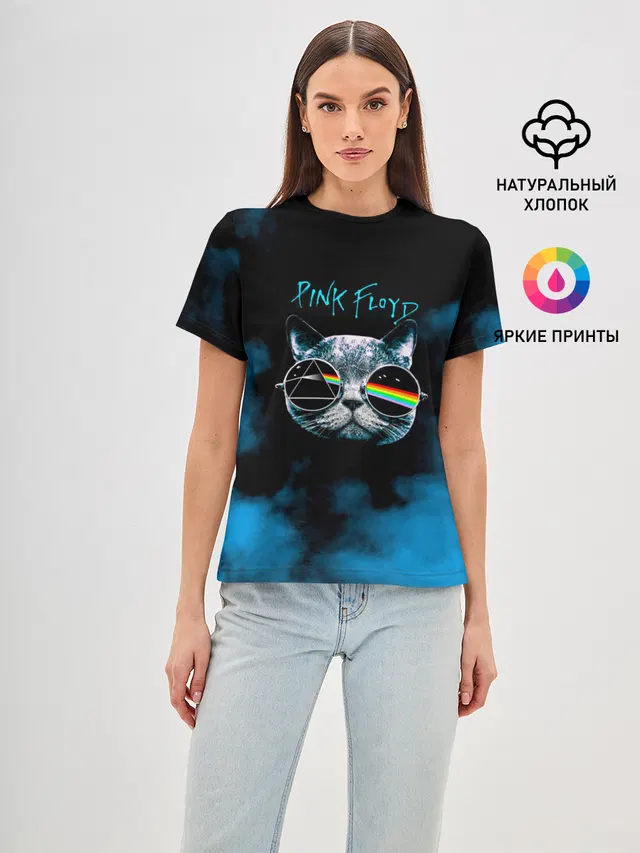 Женская базовая футболка с принтом «Pink Floyd»