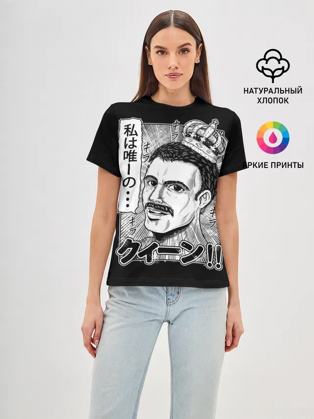 Женская базовая футболка с принтом «Crown»