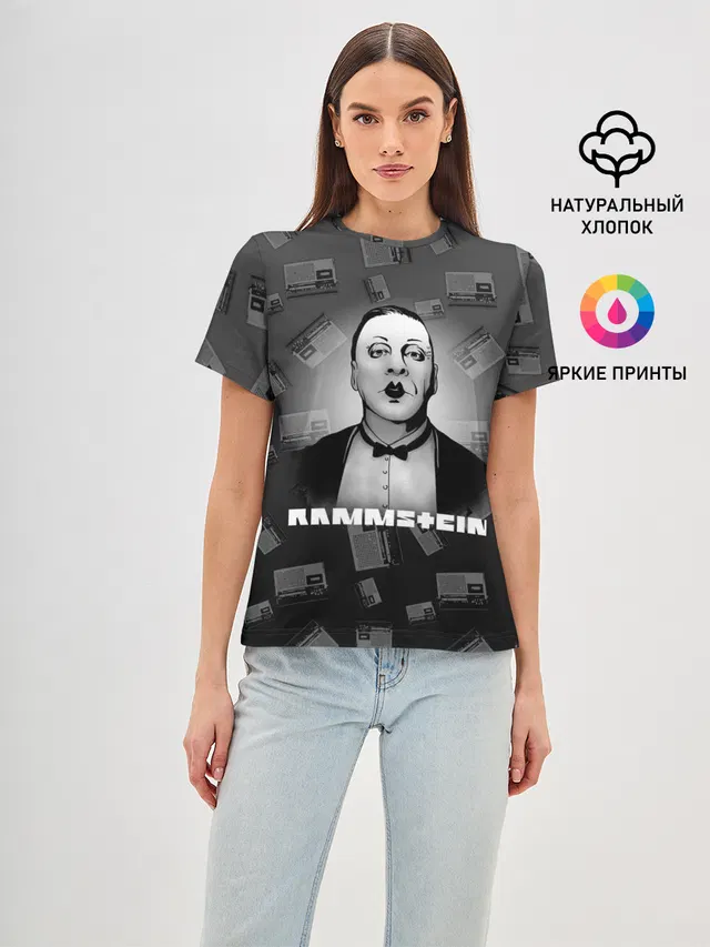 Женская базовая футболка с принтом «Rammstein»