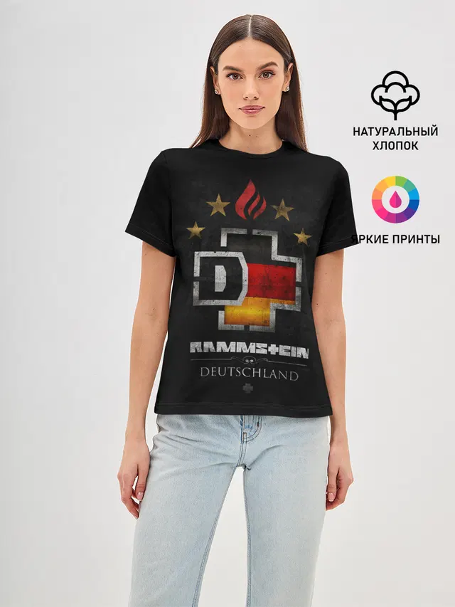 Женская базовая футболка с принтом «Rammstein»