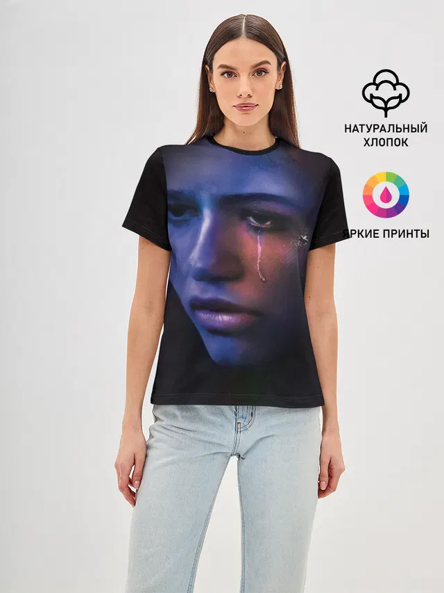 Женская базовая футболка с принтом «Эйфория — сериал Euphoria»