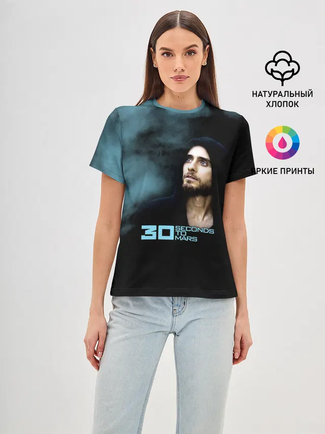 Женская базовая футболка с принтом «Jared Leto»