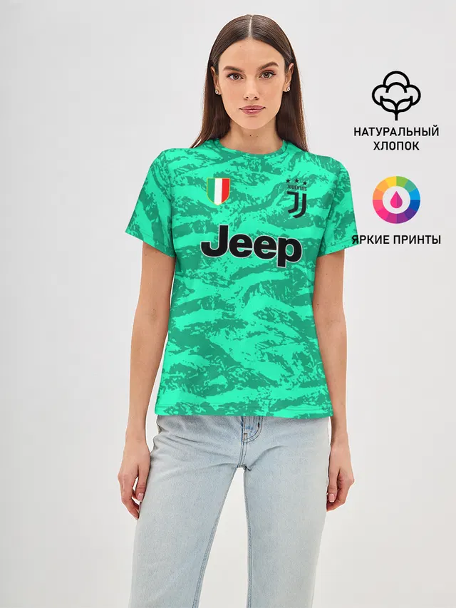 Женская базовая футболка с принтом «Ювентус — Buffon home 19-20»