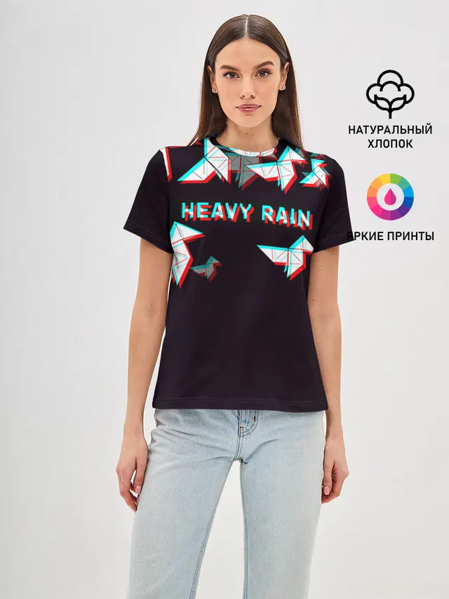 Женская базовая футболка с принтом «Разные игры — Heavy Rain»