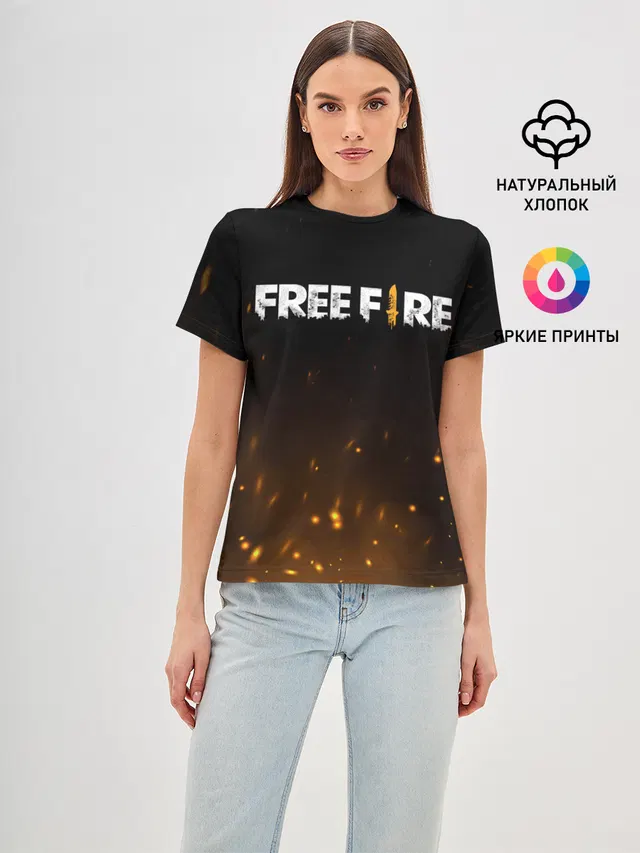 Женская базовая футболка с принтом «Embers — FREE FIRE»