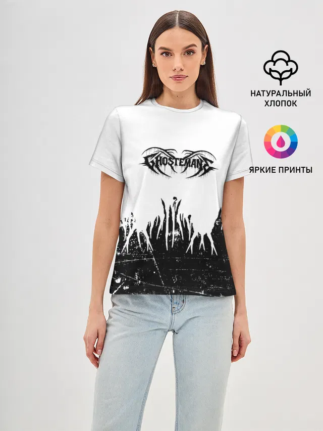 Женская базовая футболка с принтом «Distressed texture»