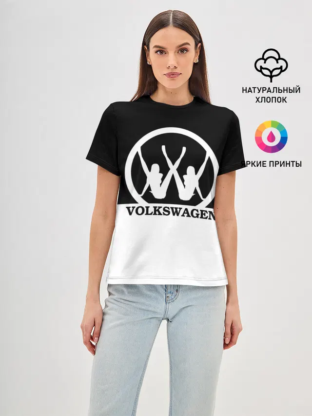 Женская базовая футболка с принтом «Volkswagen»
