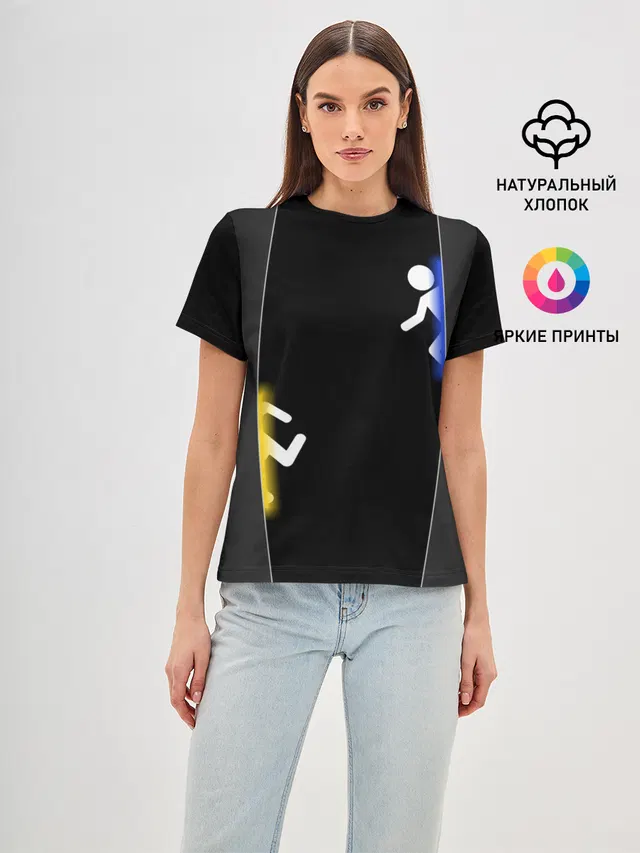 Женская базовая футболка с принтом «Stick figure»