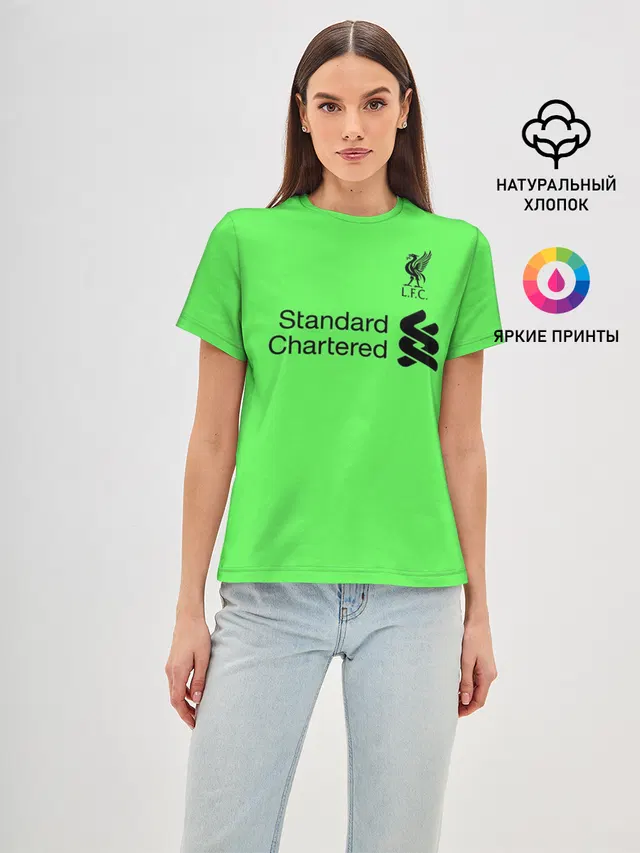 Женская базовая футболка с принтом «Alisson GK away 19-20»