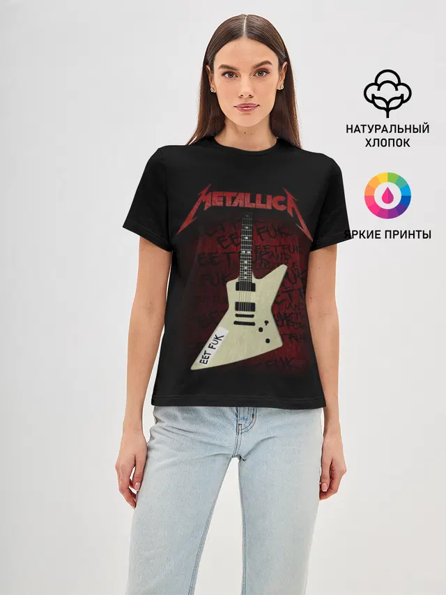 Женская базовая футболка с принтом «Metallica»