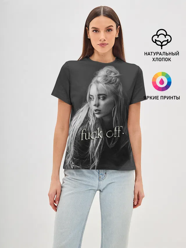 Женская базовая футболка с принтом «Billie Eilish»