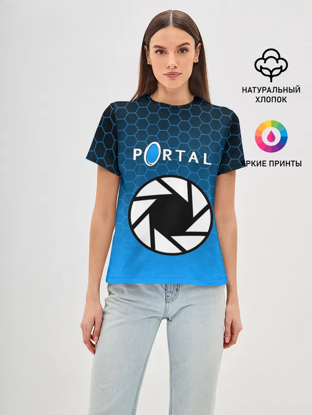 Женская базовая футболка с принтом «Portal»