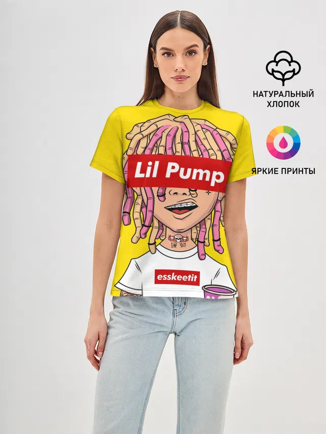 Женская базовая футболка с принтом «Lil Pump»