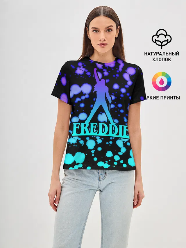 Женская базовая футболка с принтом «Freddie»