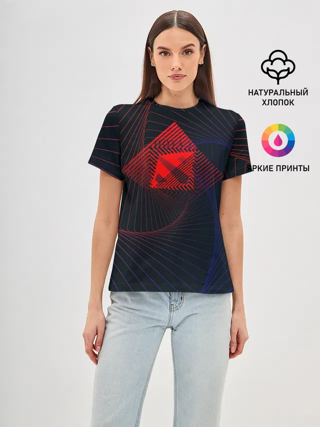 Женская базовая футболка с принтом «geometric pattern»