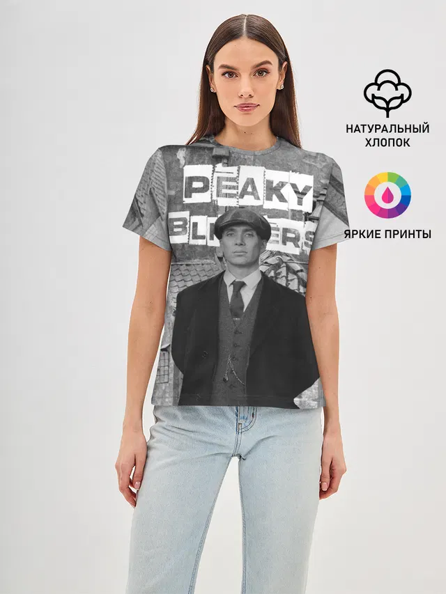 Женская базовая футболка с принтом «Peaky Blinders»