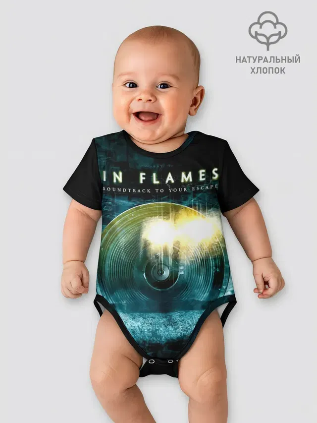 Детское боди с принтом «In Flames — Soundtrack to Your Escape - In Flames»