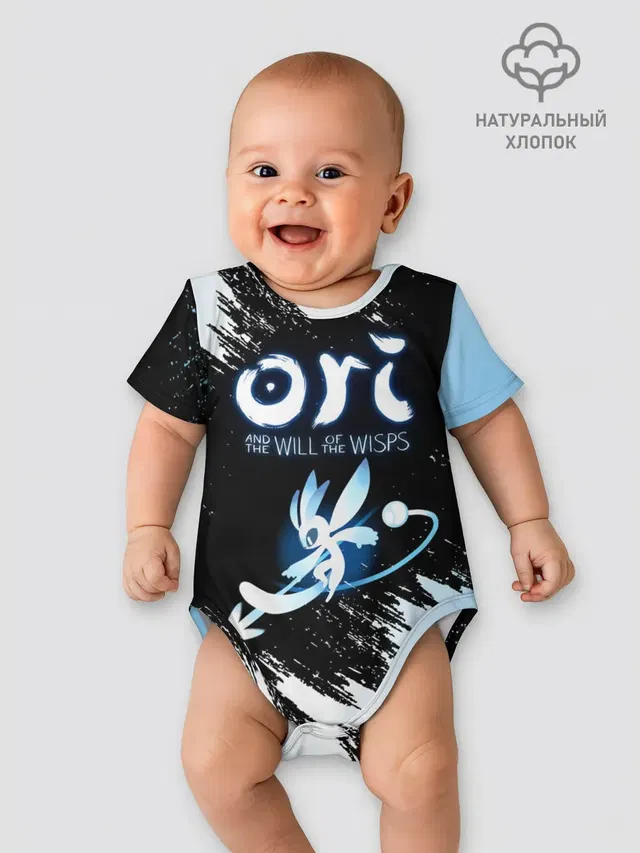 Детское боди с принтом «Ori and the will of the wisps — Малыш Ори — Baby Ori»