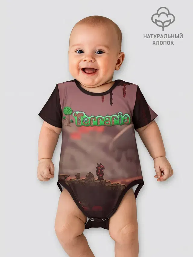 Детское боди с принтом «Разные игры — Terraria — Тэррария»