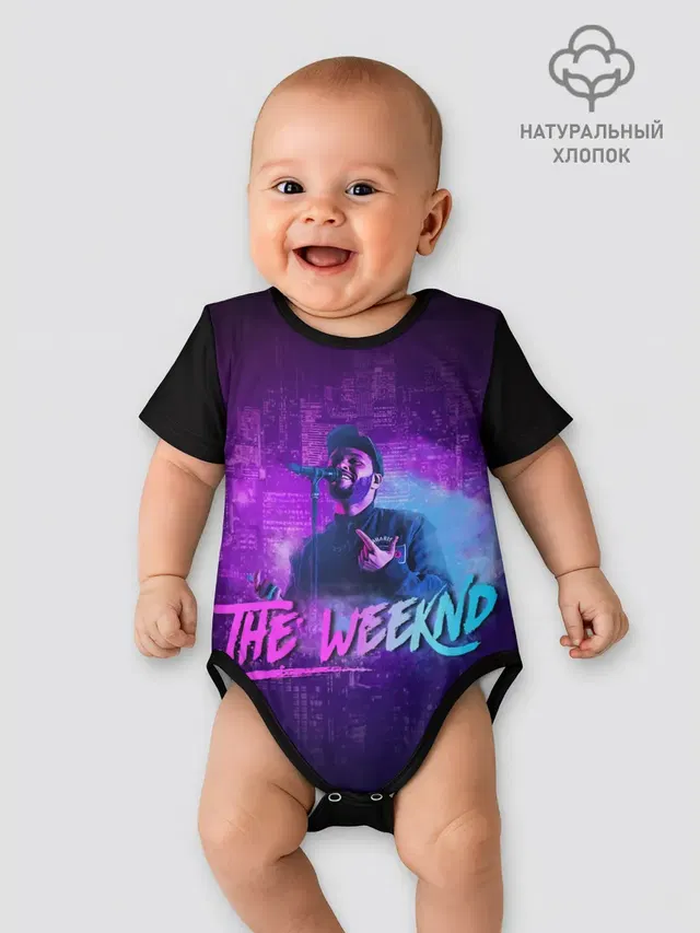 Детское боди с принтом «The Weeknd — Поющий Эйбел»