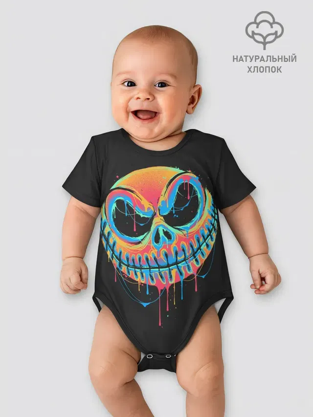 Детское боди с принтом «Jack Skellington. Paints»