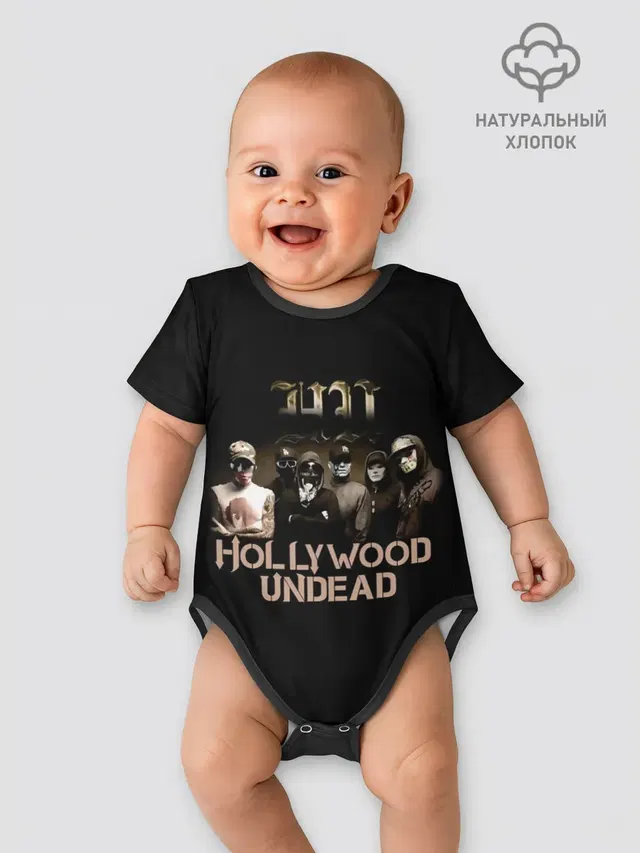 Детское боди с принтом «Hollywood Undead — Голливудская нежить - Hollywood Undead»