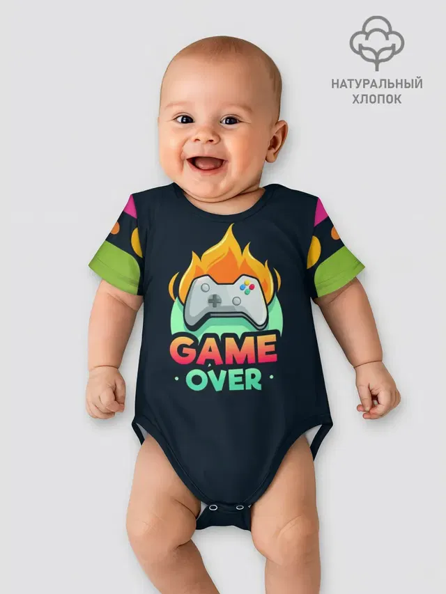 Детское боди с принтом «Игры — GamePad Over»
