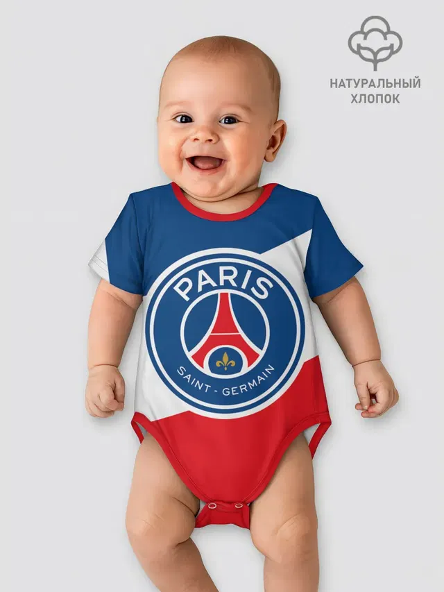 Детское боди с принтом «ПСЖ — Paris Saint-Germain FC»