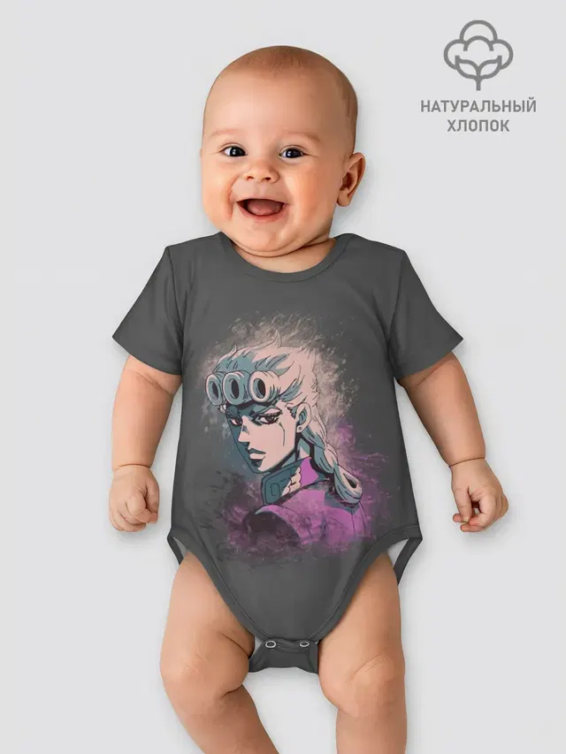 Детское боди с принтом «ДжоДжо — Giorno Giovanna. Paints»