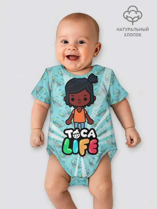 Детское боди с принтом «Toca Boca — Toca Life World»