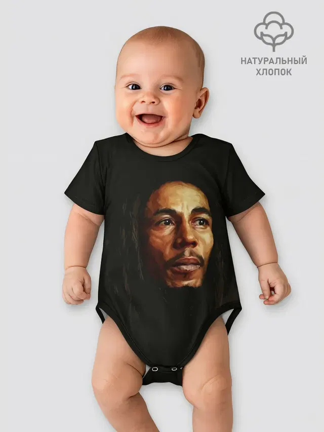 Детское боди с принтом «Боб Марли — Bob Marley Art»