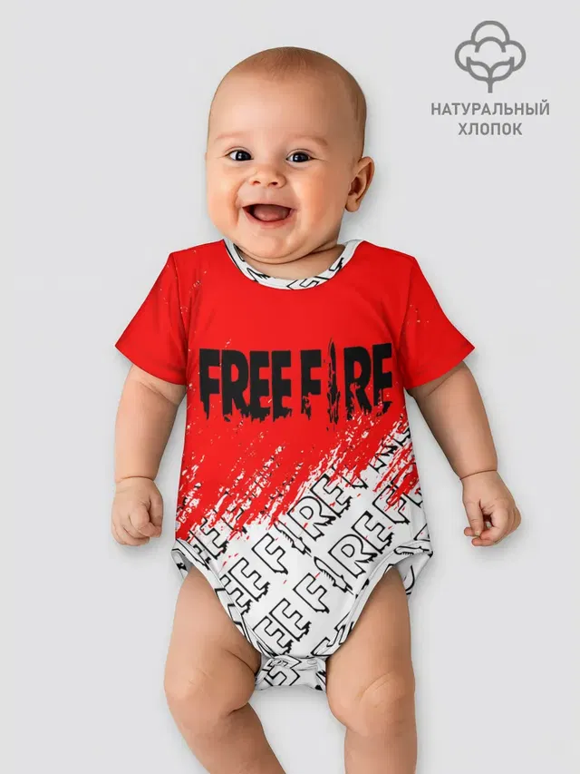 Детское боди с принтом «Garena Free Fire — фри фаер — День Booyah,»