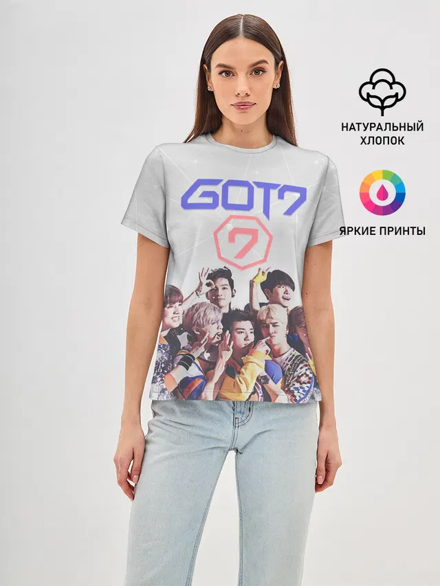 Женская базовая футболка с принтом «GOT7»