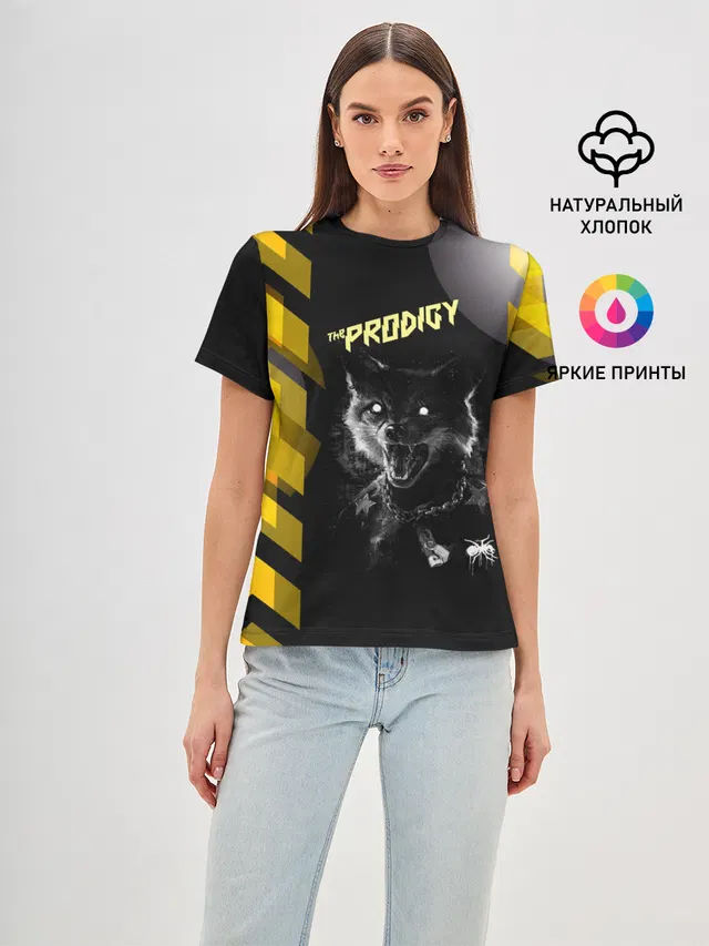 Женская базовая футболка с принтом «fox — the prodigy»