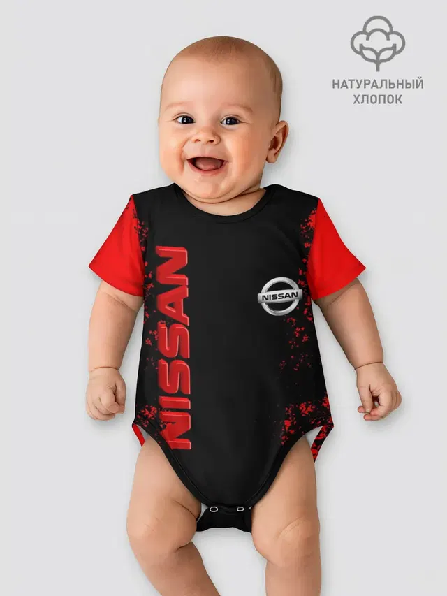 Детское боди с принтом «Nissan — NISSAN RED»