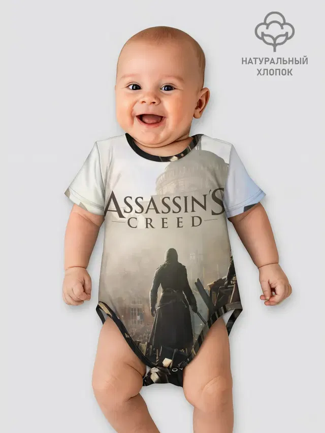 Детское боди с принтом «ASSASSINS CREED — ASSASSINS CREED, игра»