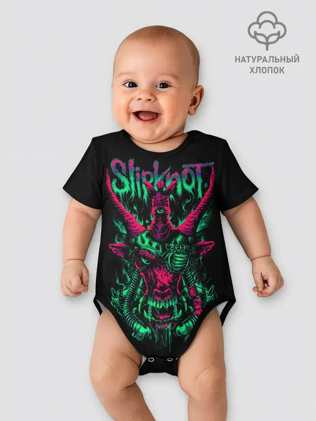 Детское боди с принтом «Slipknot — Slipknot криповый козел»