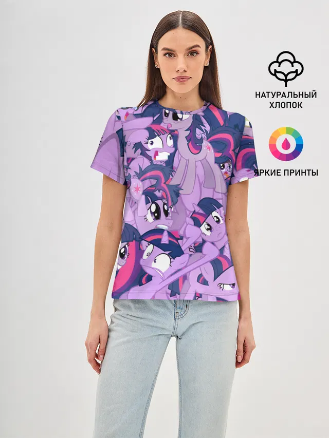 Женская базовая футболка с принтом «PATTERN PONY»