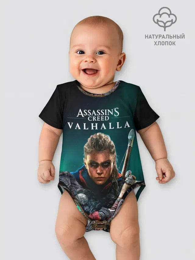 Детское боди с принтом «ASSASSINS CREED — Assassins Creed, Valhalla»