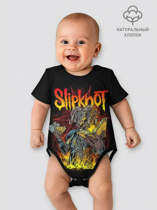 Детское боди с принтом «Slipknot — SLIPKNOT THE GRAY CHAPTER»