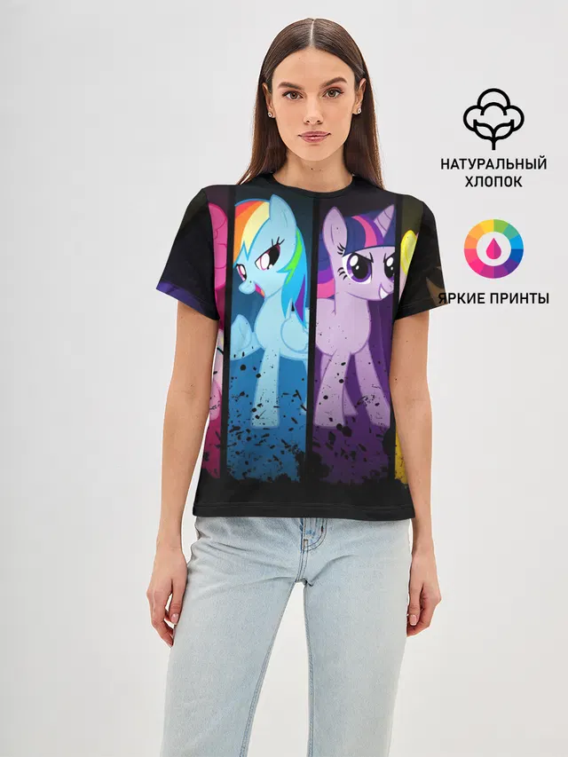 Женская базовая футболка с принтом «My Little Pony»