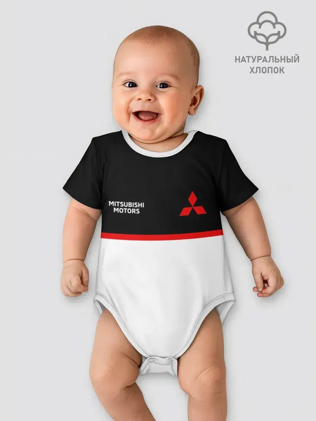 Детское боди с принтом «Mitsubishi — Mitsubushi — Два цвета»
