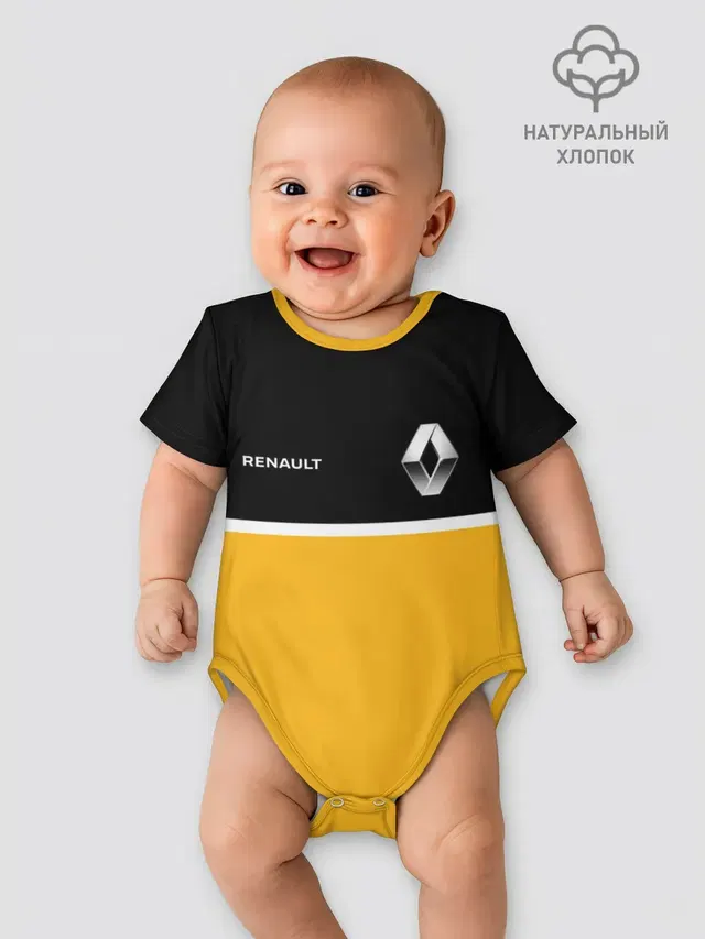 Детское боди с принтом «Renault — Два цвета»